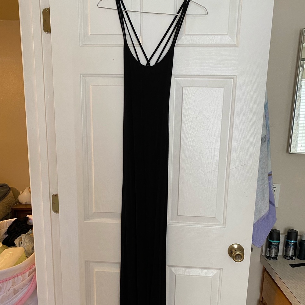 Black strappy maxi dress